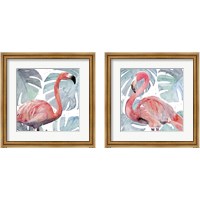 Framed Flamingo Splash 2 Piece Framed Art Print Set