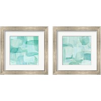 Framed 'Sea Glass Reflection 2 Piece Framed Art Print Set' border=