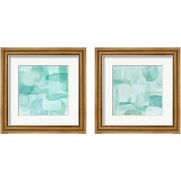 Framed 'Sea Glass Reflection 2 Piece Framed Art Print Set' border=