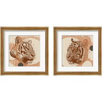 Framed 'Pop Art Tiger 2 Piece Framed Art Print Set' border=