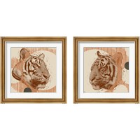 Framed 'Pop Art Tiger 2 Piece Framed Art Print Set' border=