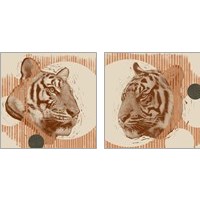 Framed 'Pop Art Tiger 2 Piece Art Print Set' border=