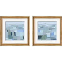 Framed 'Wave Crest Abstract 2 Piece Framed Art Print Set' border=