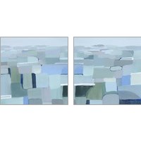 Framed Wave Crest Abstract 2 Piece Art Print Set