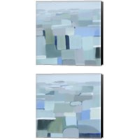 Framed 'Wave Crest Abstract 2 Piece Canvas Print Set' border=