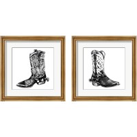 Framed 'Vintage Cowboy 2 Piece Framed Art Print Set' border=