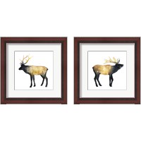 Framed 'Elk Aglow 2 Piece Framed Art Print Set' border=