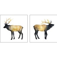 Framed Elk Aglow 2 Piece Art Print Set