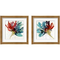 Framed 'Splashed Flower 2 Piece Framed Art Print Set' border=