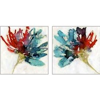 Framed 'Splashed Flower 2 Piece Art Print Set' border=