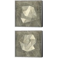 Framed 'Geomolecule Blueprint 2 Piece Canvas Print Set' border=