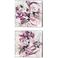 Framed 'Fuchsia Floral 2 Piece Canvas Print Set' border=
