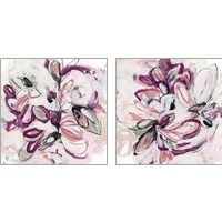 Framed 'Fuchsia Floral 2 Piece Art Print Set' border=