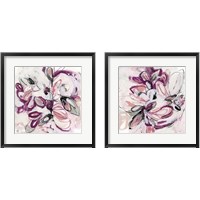 Framed 'Fuchsia Floral 2 Piece Framed Art Print Set' border=