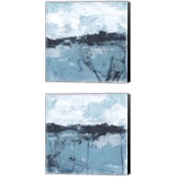 Framed 'Blue Coast Abstract 2 Piece Canvas Print Set' border=