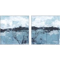 Framed Blue Coast Abstract 2 Piece Art Print Set