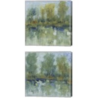 Framed 'Pond Reflection 2 Piece Canvas Print Set' border=