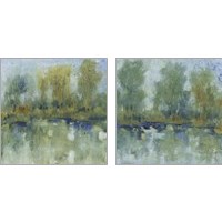 Framed 'Pond Reflection 2 Piece Art Print Set' border=