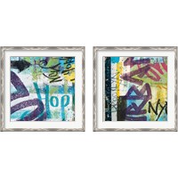 Framed 'City Graffiti 2 Piece Framed Art Print Set' border=
