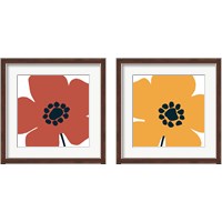 Framed 'Pop Art Floral 2 Piece Framed Art Print Set' border=