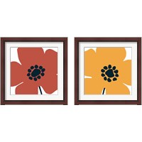 Framed 'Pop Art Floral 2 Piece Framed Art Print Set' border=