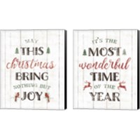 Framed 'Christmas Joy 2 Piece Canvas Print Set' border=