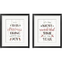 Framed 'Christmas Joy 2 Piece Framed Art Print Set' border=