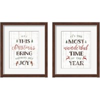 Framed 'Christmas Joy 2 Piece Framed Art Print Set' border=