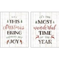 Framed 'Christmas Joy 2 Piece Art Print Set' border=