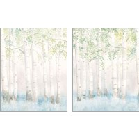 Framed 'Soft Birches 2 Piece Art Print Set' border=