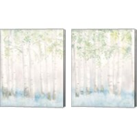 Framed 'Soft Birches 2 Piece Canvas Print Set' border=