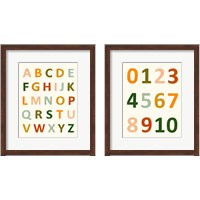 Framed 'ABC 123 2 Piece Framed Art Print Set' border=