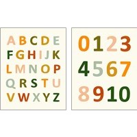 Framed ABC 123 2 Piece Art Print Set