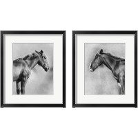 Framed 'Charcoal Equine Portrait 2 Piece Framed Art Print Set' border=