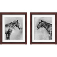Framed 'Charcoal Equine Portrait 2 Piece Framed Art Print Set' border=