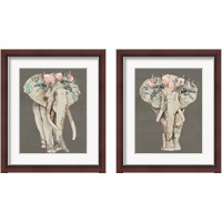 Framed 'Flower Crown Elephant 2 Piece Framed Art Print Set' border=