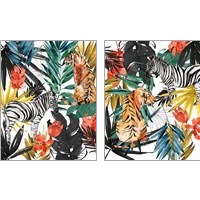 Framed 'Jungle Life 2 Piece Art Print Set' border=