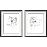 Framed 'Bull Study 2 Piece Framed Art Print Set' border=