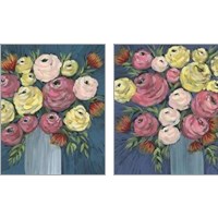 Framed 'Loose Floral 2 Piece Art Print Set' border=
