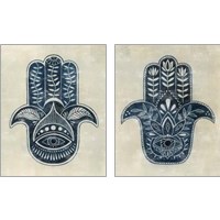 Framed 'Day Eye Hamsa 2 Piece Art Print Set' border=