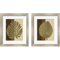 Framed 'Tropical Leaf 2 Piece Framed Art Print Set' border=