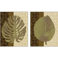Framed 'Tropical Leaf 2 Piece Art Print Set' border=