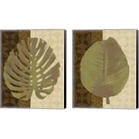 Framed 'Tropical Leaf 2 Piece Canvas Print Set' border=