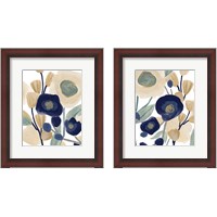 Framed 'Blue Poppy Cascade 2 Piece Framed Art Print Set' border=