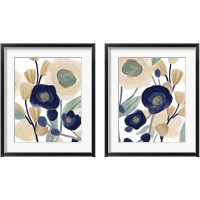 Framed 'Blue Poppy Cascade 2 Piece Framed Art Print Set' border=