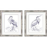 Framed Indigo Heron 2 Piece Framed Art Print Set