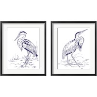 Framed Indigo Heron 2 Piece Framed Art Print Set