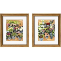 Framed 'Street Florist 2 Piece Framed Art Print Set' border=