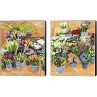 Framed 'Street Florist 2 Piece Canvas Print Set' border=