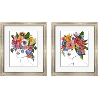 Framed 'Flower Lady 2 Piece Framed Art Print Set' border=